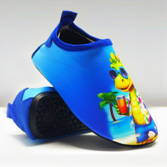 Chaussures_aquatiques_enfants_Lina_dinosaure_acontre_courant_profil_face