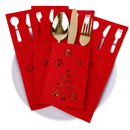 Etuis_a_couverts_sapins_etoiles_rouge